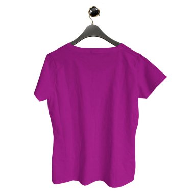 Tasarımınızı kolaylaştırmak ve güzelleştirmek için, Askıda Mor Renkli, Boş, Arka Görünüm Klasik Kadın Tişörtü