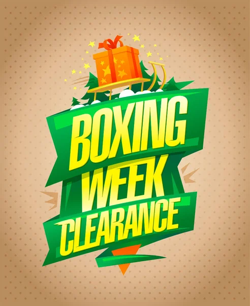 Boxning Vecka Clearance Semester Försäljning Vektor Affisch Mall — Stock vektor