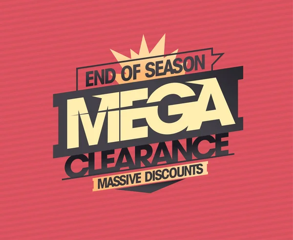 Konec Sezóny Mega Clearance Masivní Slevy Vektorový Prodej Web Banner — Stockový vektor