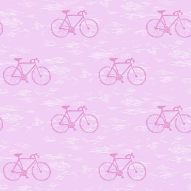 Bisikletli grafiksiz, pürüzsüz vektör pembe deseni