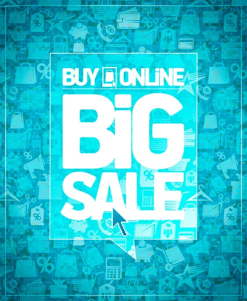 Αγορά Online Big Sale Vector Web Banner Σχεδιασμό Εμπορικά Σύμβολα — Διανυσματικό Αρχείο