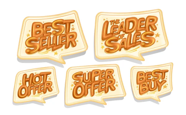 Best Seller Leader Sales Hot Offer Super Offer Best Buy — Stockový vektor