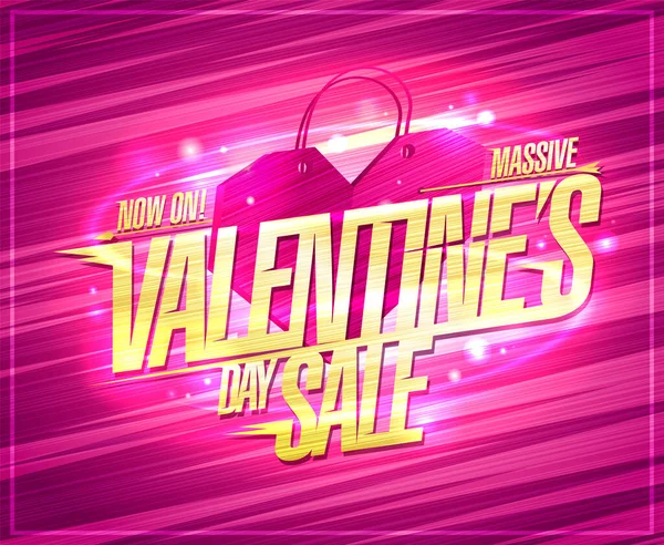 Massive Valentine Day Sale Vector Banner Flyer Design Concept — Archivo Imágenes Vectoriales