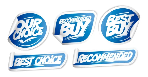 Recommended Buy Our Choice Best Buy Etc Vector Stickers Collection — Διανυσματικό Αρχείο