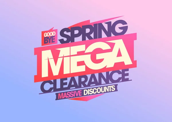 Spring Mega Clearance Massive Discounts Banner Sale Vector Flyer Template — Stockový vektor
