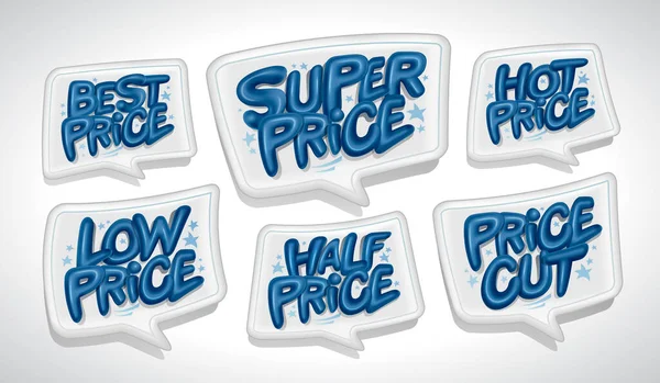 Лучшая Цена Супер Цена Горячая Цена Рекламные Наклейки Символы Продажи — стоковый вектор