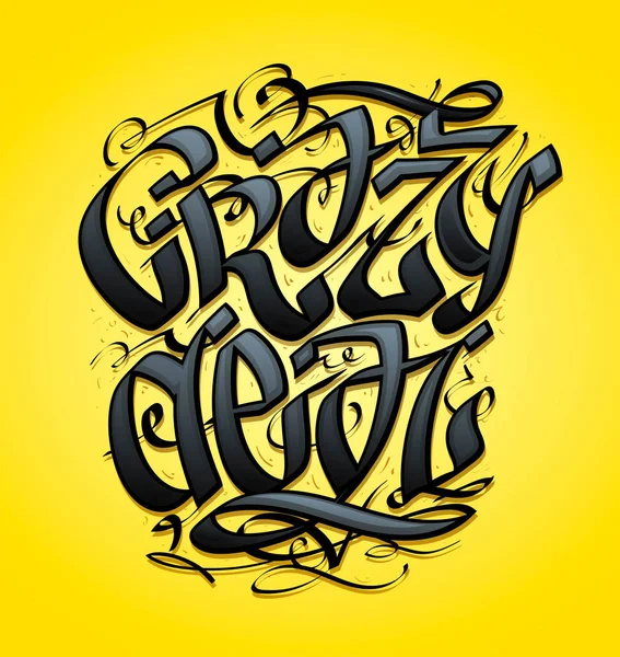 Crazy Deal Banner Hand Drawn Calligraphy Lettering — ストックベクタ