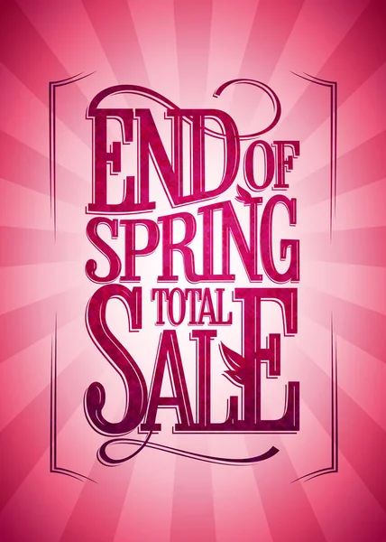 End Spring Total Sale Banner Mockup Bright Pink Backdrop — Stock Vector