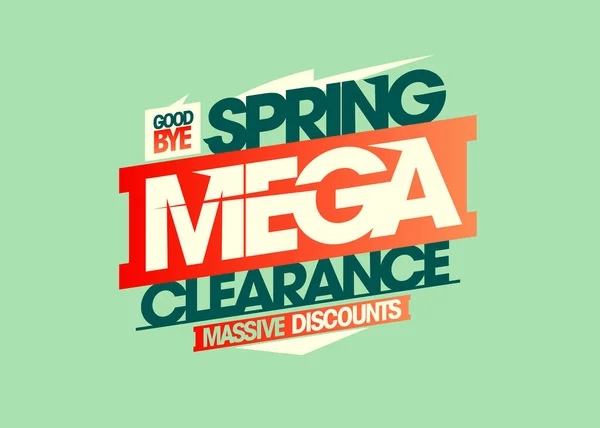Spring Mega Clearance Försäljning Vektor Affisch Mall — Stock vektor
