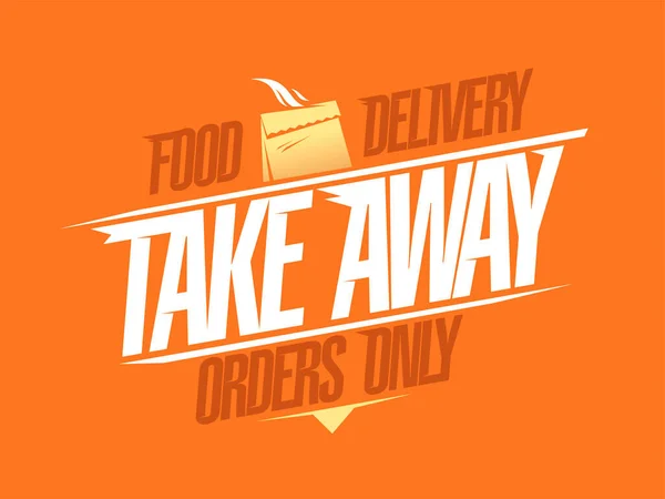 Food Delivery Take Away Vector Web Banner Template — Stock Vector