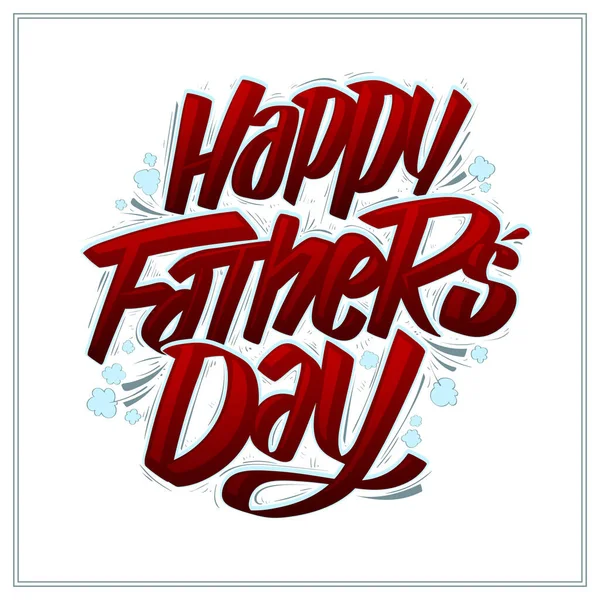 Szczęśliwy Dzień Ojca Wektor Ręcznie Rysowane Karty Makieta — Wektor stockowy