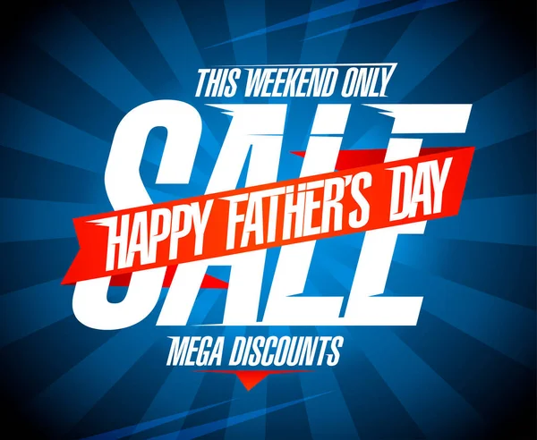 Happy Father Day Sale Vector Banner Design Mega Slevy — Stockový vektor