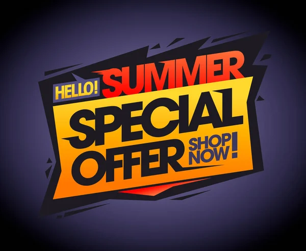 Hello Summer Oferta Specjalna Wektor Sprzedaży Szablon Web Banner — Wektor stockowy