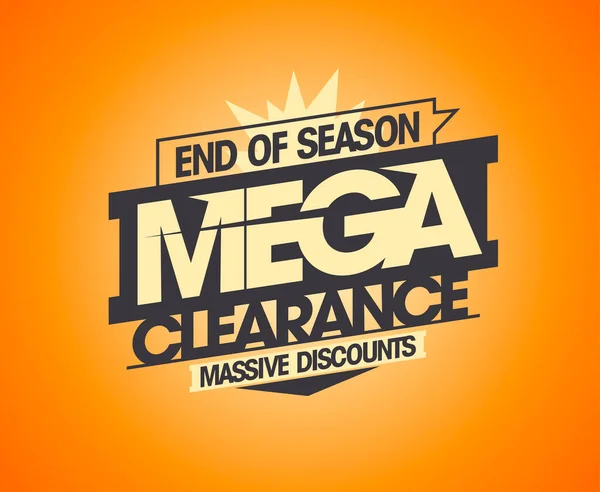 Konec Sezóny Mega Clearance Masivní Slevy Vektorové Prodej Leták Šablony — Stockový vektor
