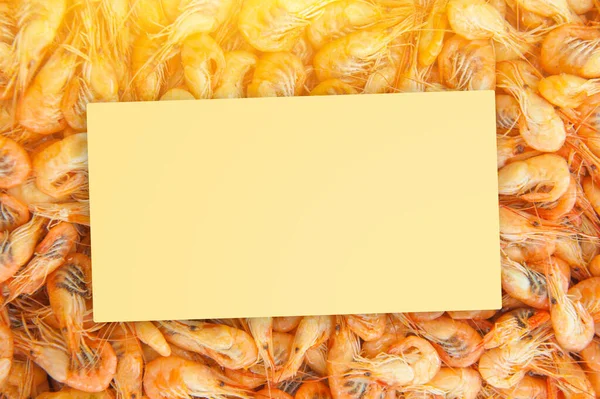 Gekochte Garnelen Essen Hintergrund Draufsicht Meeresfrüchte Hintergrund Outdoor Foto Sonnigem — Stockfoto
