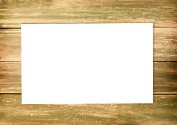 Пустой Белый Горизонтальный Список Старом Стиле Деревянный Пустой Фон Верхний — стоковое фото