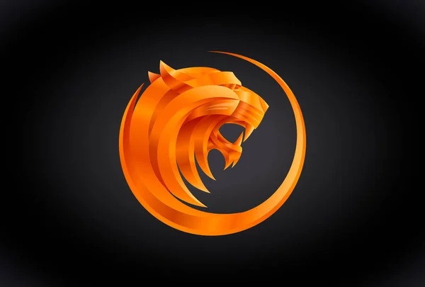 Czerwony Tygrys Lub Portret Głowy Lwa Logotyp Wektora — Wektor stockowy