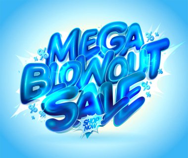 Parlak 3D harflerle büyük patlama satışı vektör pankartı modellemesi