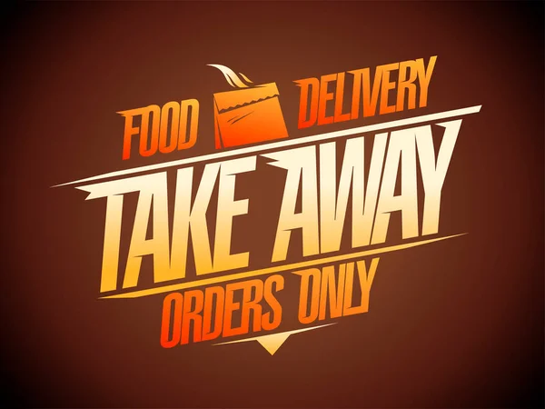 Food Delivery Take Away Vector Web Banner Template — Stock Vector