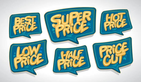 Mejor Precio Precio Estupendo Precio Bajo Etc Venta Publicidad Discurso — Vector de stock