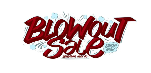 Blowout Venda Vetor Web Banner Modelo Design Com Letras Desenhadas —  Vetores de Stock