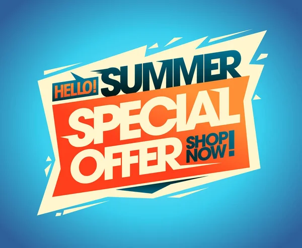 Hello Summer Speciální Nabídka Prodej Vektorové Webové Banner Šablony — Stockový vektor