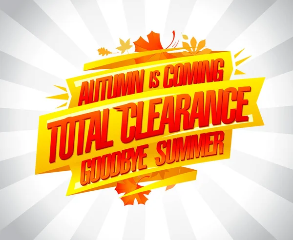 Autumn Coming New Autumn Collections Sale Summer Collections Advertising Vector — Stock vektor