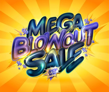 Parlak stil 3B harfli büyük patlama satışı vektör poster modeli