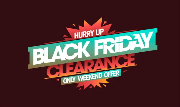 Black Friday Liquidación Oferta Fin Semana Diseño Banner Web Venta — Vector de stock
