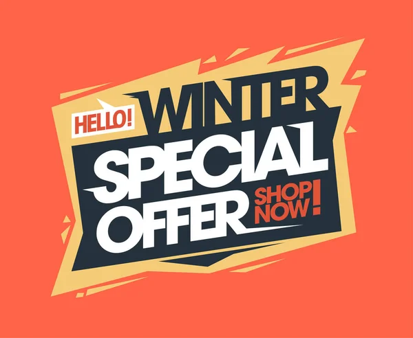 Winter Special Offer Shop Now Sale Vector Web Banner Template — Stock Vector