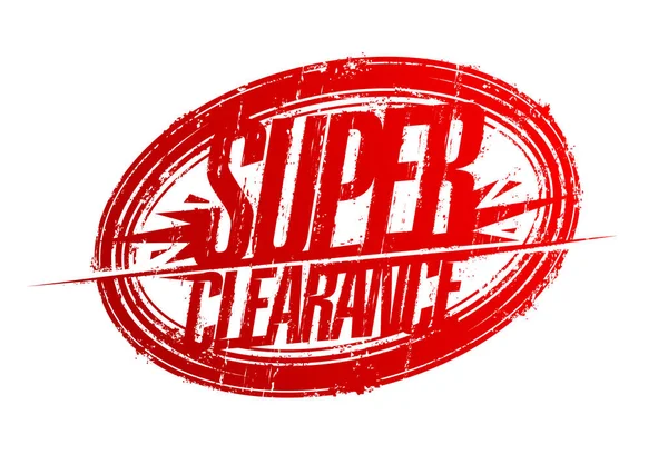 Super Clearance Impressão Carimbo Borracha Venda Ilustração Vetorial — Vetor de Stock