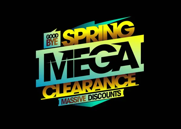 Spring Mega Clearance Vektor Banner Vorlage Massive Rabatte Flyer Mit — Stockvektor