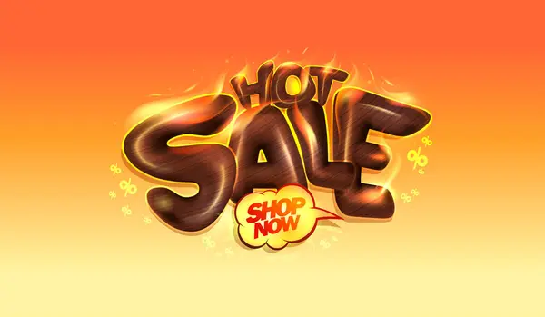 Hot Sale Vector Banner Poster Mockup Met Stijl Smeltende Chocolade — Stockvector