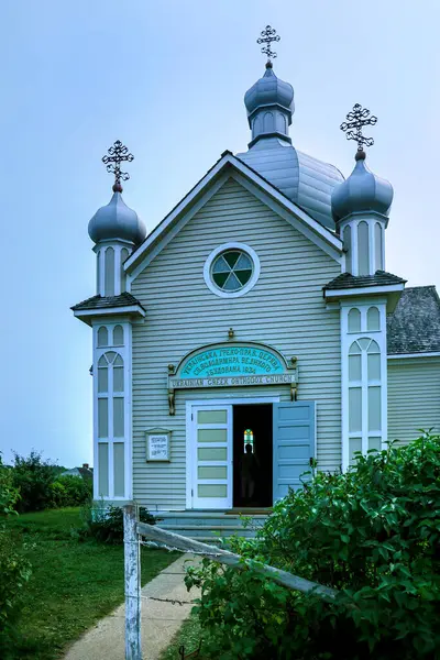 カナダアルバータ2023年8月22日 アルバータのウクライナ文化遺産ビレッジのヴィンテージガスステーション — ストック写真