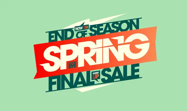 End Season Spring Final Sale Vector Banner Mockup — Stock Vector