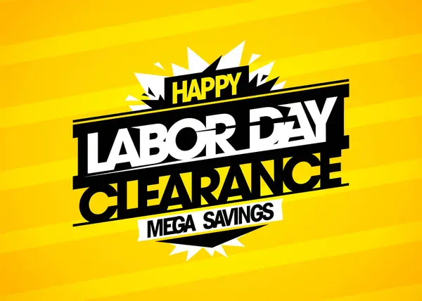 stock vector Labor Day clearance mega savings, advertising banner template