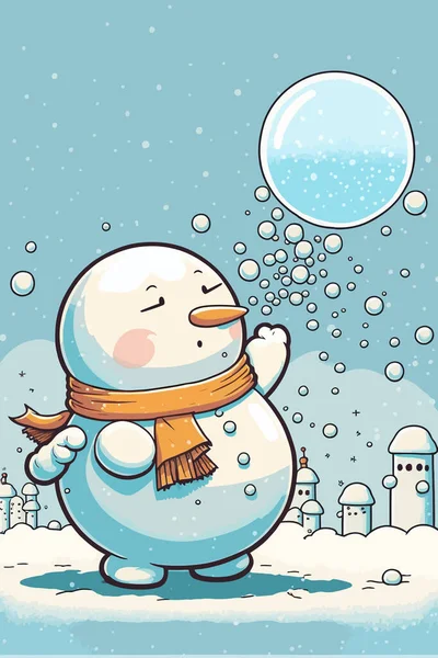 Snowman Dessin Noël Simple — Photo
