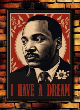 Washington D.C, USA - January 17, 2022 - Display of artwork gallery at an exhibition dedicated to Martin Luther King.