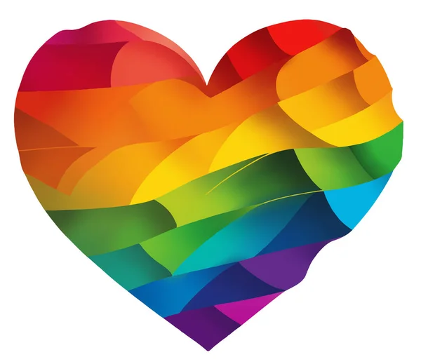 Heart Colors Lgbtq Rainbow Flag Symbol Equality Love Tolerance — Foto de Stock