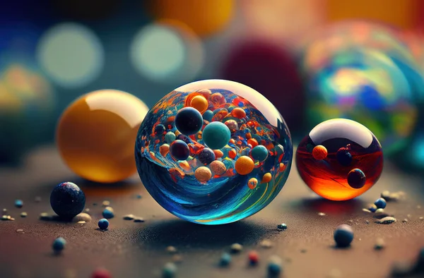 Glass balls resembling a human pupil.