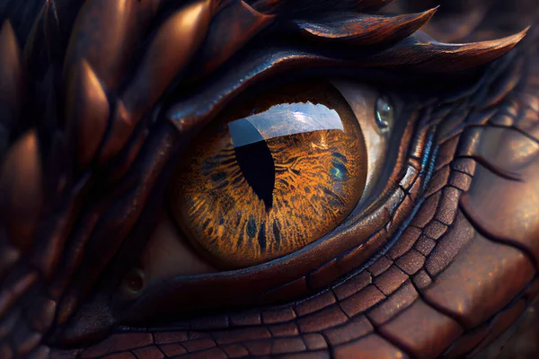 Close up of a fantasy dragon eye.