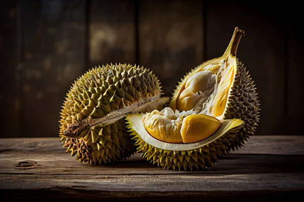 Durian Smelliest Fruit World Rustic Table — Zdjęcie stockowe