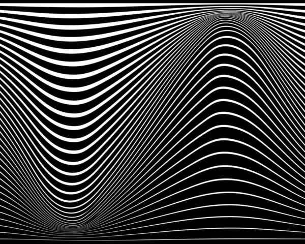 Ilusão Óptica Preto Branco Linhas Abstratas — Fotografia de Stock