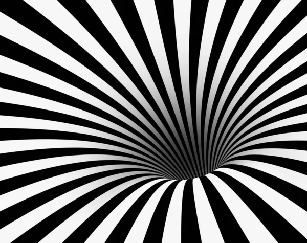 Black White Tunnel Optical Illusion — Stock Photo, Image