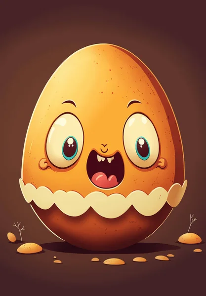 Uovo Pasqua Divertente Stile Cartone Animato — Foto Stock