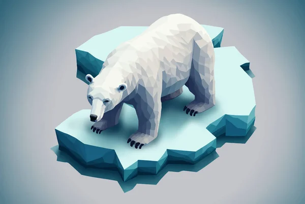 Egy Jegesmedve Egy Jégtáblán Globális Felmelegedés Fogalma — Stock Fotó