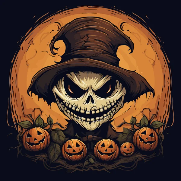 Страшный Персонаж Головой Джека Фонаря Иллюстрация Хэллоуина — стоковое фото