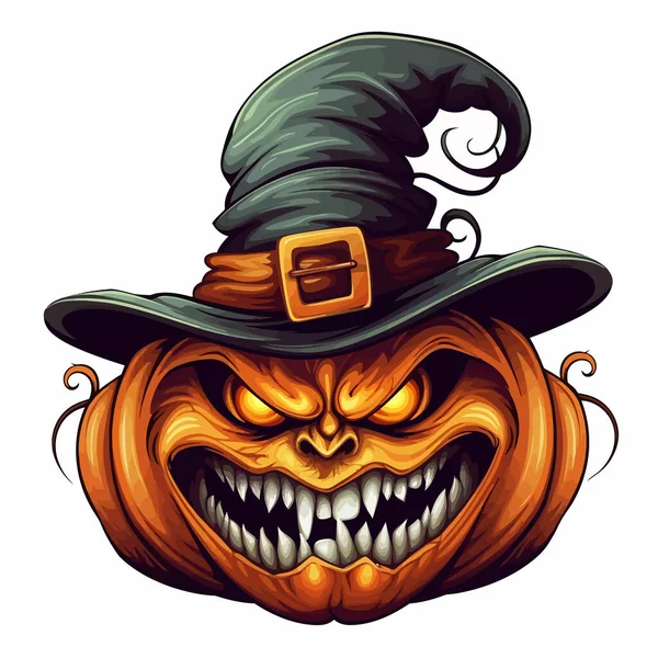 Gruseliger Jack Laterne Mit Hut Illustration Halloween lizenzfreie Stockfotos