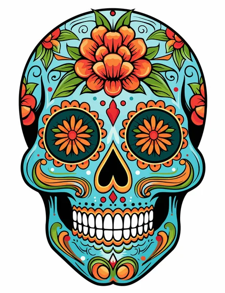 Drawing Illustration Ornately Decorated Day Dead Sugar Skull Calavera Stock Picture
