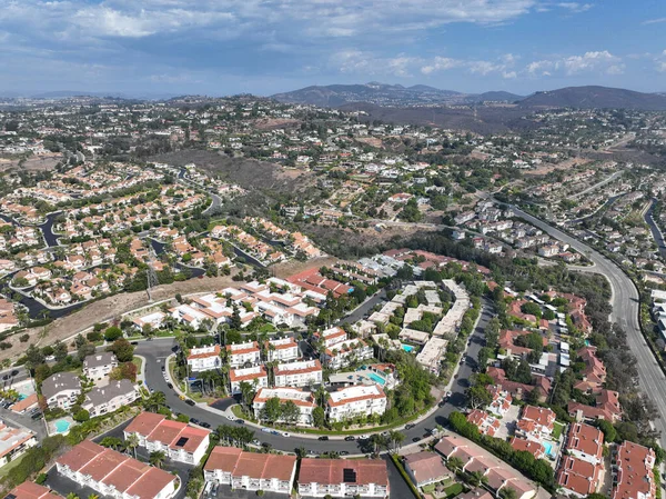 stock image Aerial view of middle class neighborhood in Carlsbad, North County San Diego, California, USA.